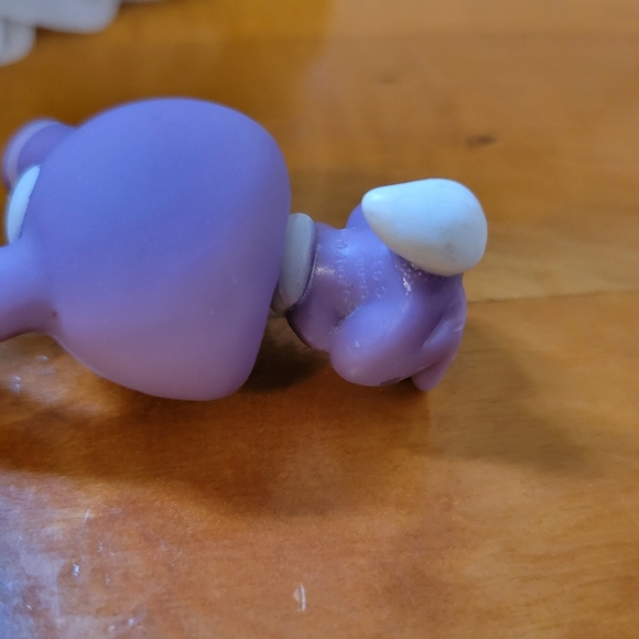 Littlest Pet Shop LPS #828 Bunny Rabbit Purple Striped Green Eyes 2007 - Picture 8 of 10